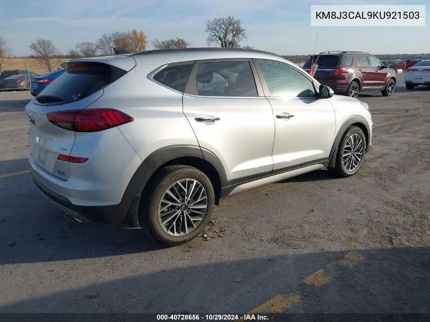 2019 Hyundai Tucson Ultimate VIN: KM8J3CAL9KU921503 Lot: 40728656