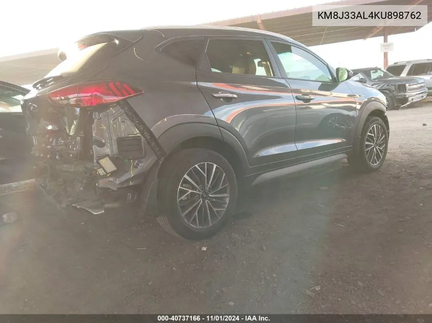 2019 Hyundai Tucson Sel VIN: KM8J33AL4KU898762 Lot: 40737166