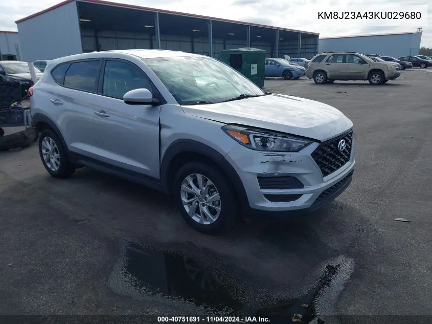 2019 Hyundai Tucson Se VIN: KM8J23A43KU029680 Lot: 40751691