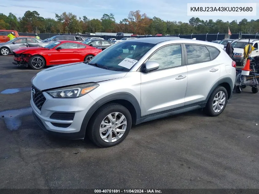 2019 Hyundai Tucson Se VIN: KM8J23A43KU029680 Lot: 40751691