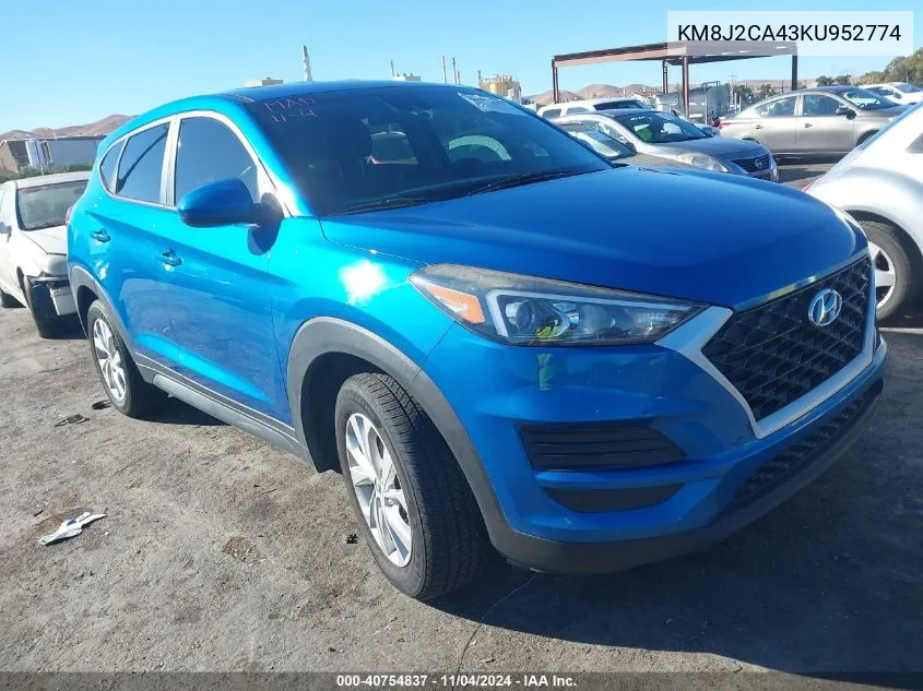 2019 Hyundai Tucson Se VIN: KM8J2CA43KU952774 Lot: 40754837