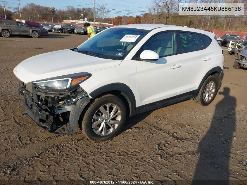 2019 Hyundai Tucson Se VIN: KM8J23A46KU886138 Lot: 40762012