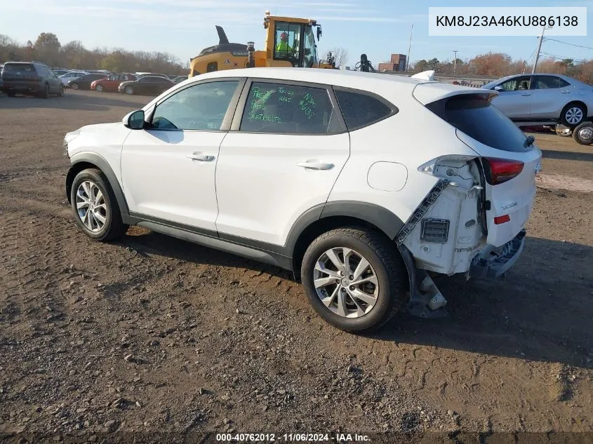 2019 Hyundai Tucson Se VIN: KM8J23A46KU886138 Lot: 40762012