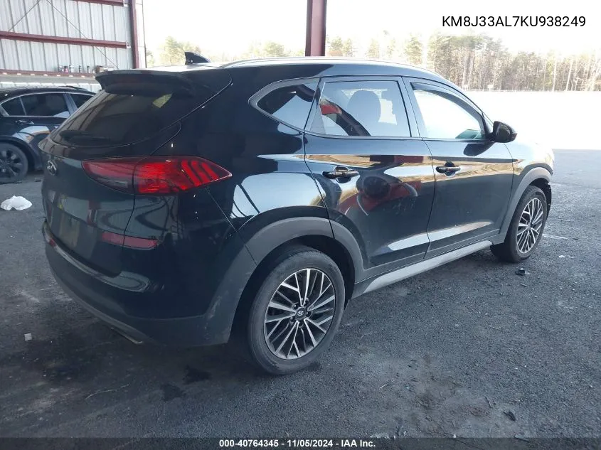 2019 Hyundai Tucson Sel VIN: KM8J33AL7KU938249 Lot: 40764345