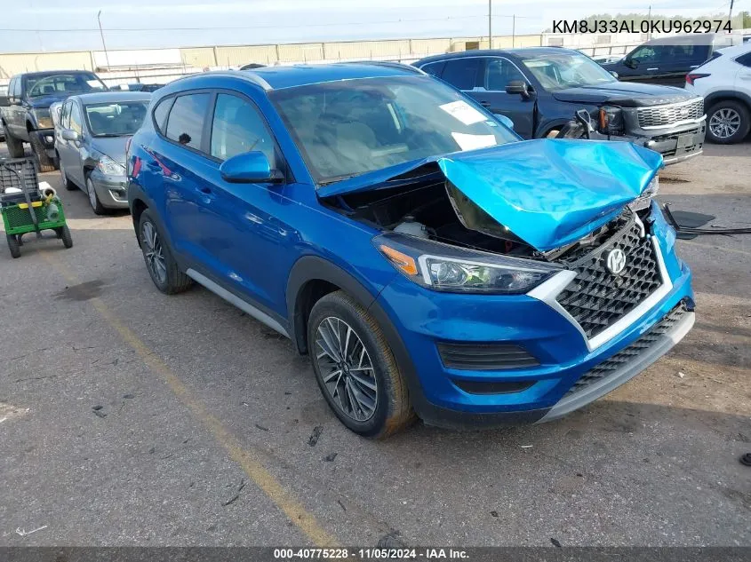 2019 Hyundai Tucson Sel VIN: KM8J33AL0KU962974 Lot: 40775228