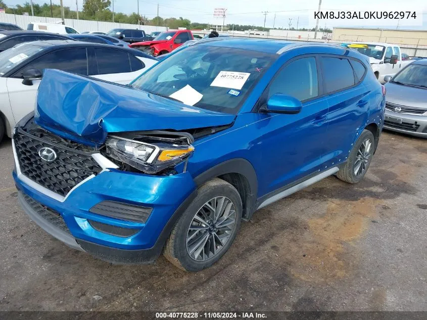 2019 Hyundai Tucson Sel VIN: KM8J33AL0KU962974 Lot: 40775228