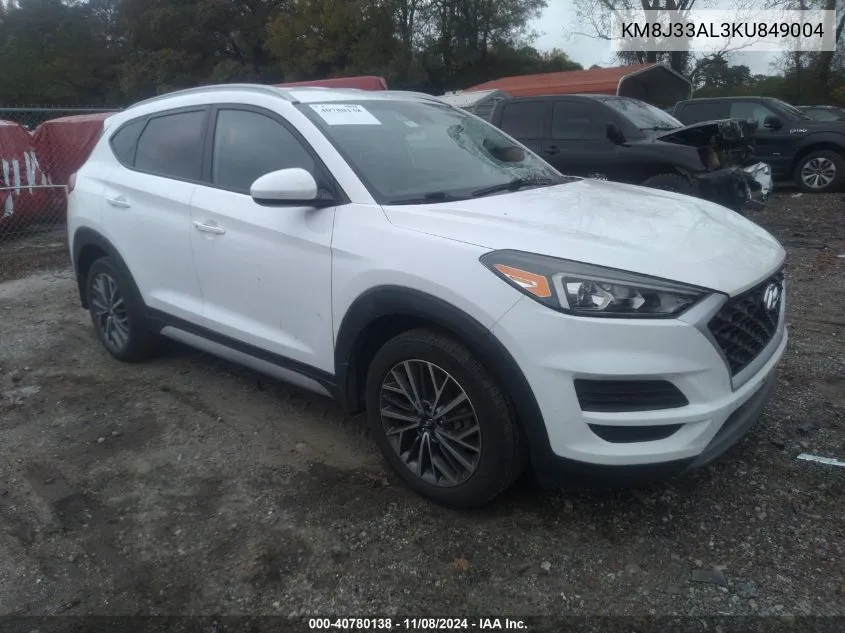 2019 Hyundai Tucson Sel VIN: KM8J33AL3KU849004 Lot: 40780138