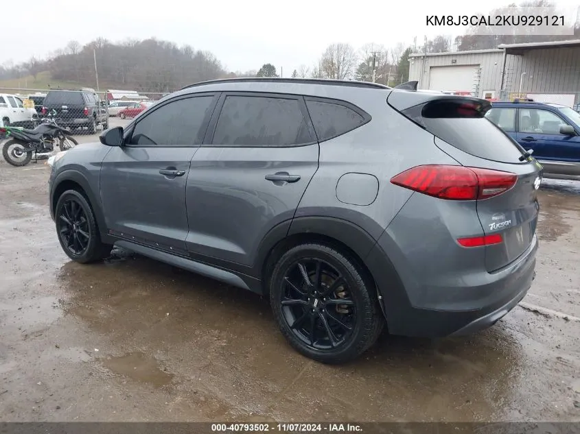 2019 Hyundai Tucson Night VIN: KM8J3CAL2KU929121 Lot: 40793502