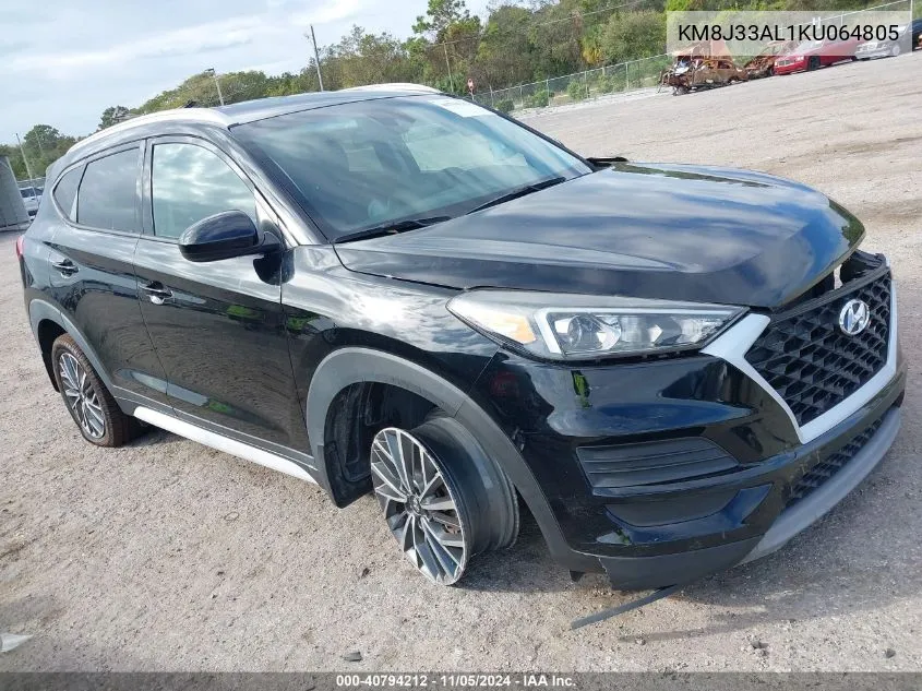 2019 Hyundai Tucson Sel VIN: KM8J33AL1KU064805 Lot: 40794212