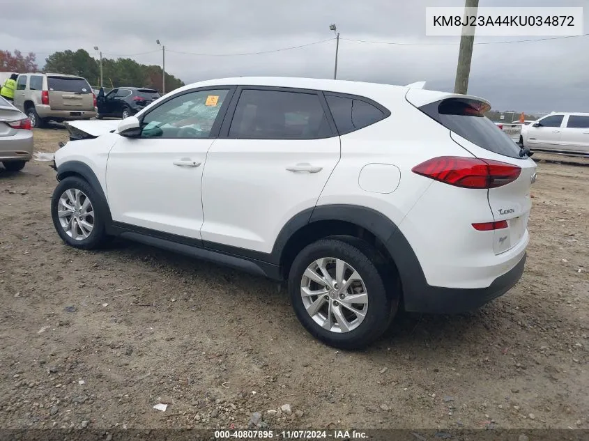 2019 Hyundai Tucson Se VIN: KM8J23A44KU034872 Lot: 40807895