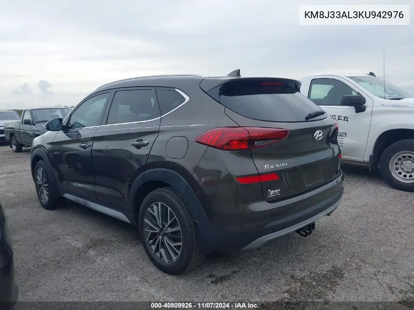 2019 Hyundai Tucson Limited VIN: KM8J33AL3KU942976 Lot: 40809926