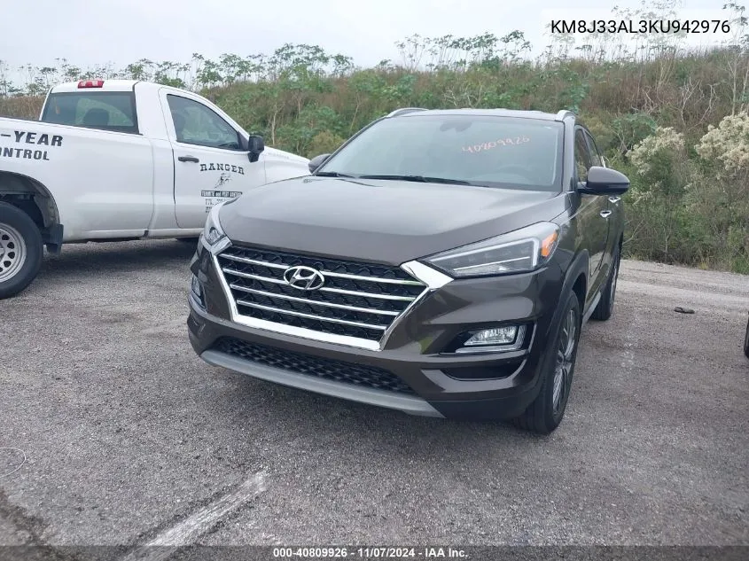 2019 Hyundai Tucson Limited VIN: KM8J33AL3KU942976 Lot: 40809926