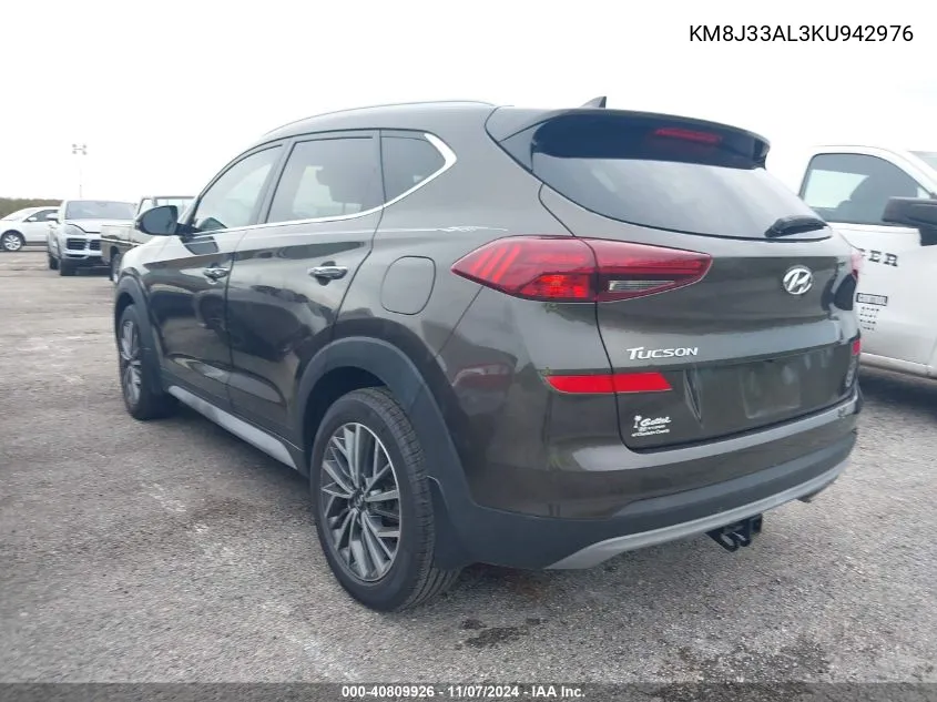 2019 Hyundai Tucson Limited VIN: KM8J33AL3KU942976 Lot: 40809926