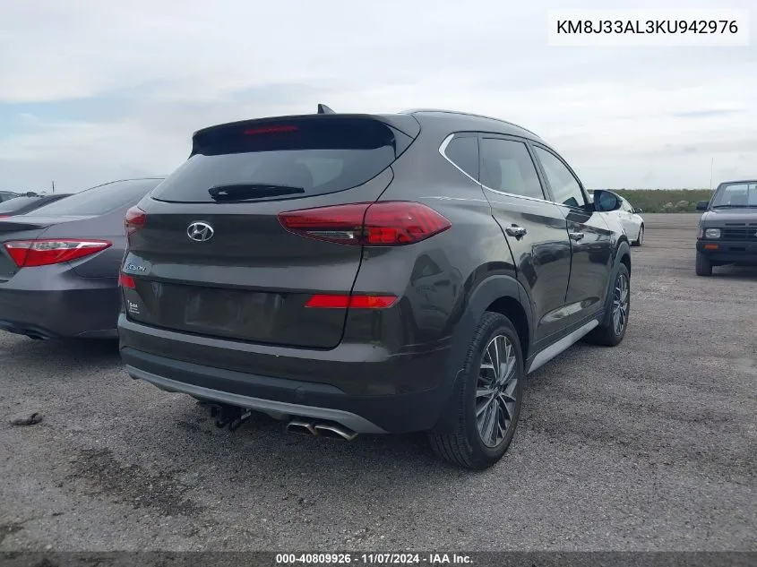 2019 Hyundai Tucson Limited VIN: KM8J33AL3KU942976 Lot: 40809926