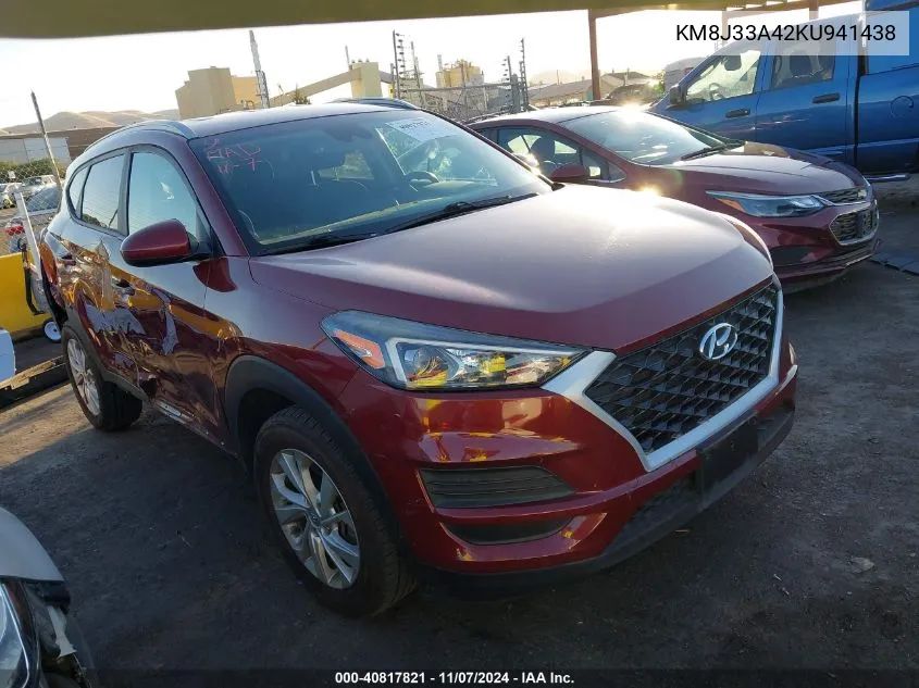 2019 Hyundai Tucson Value VIN: KM8J33A42KU941438 Lot: 40817821