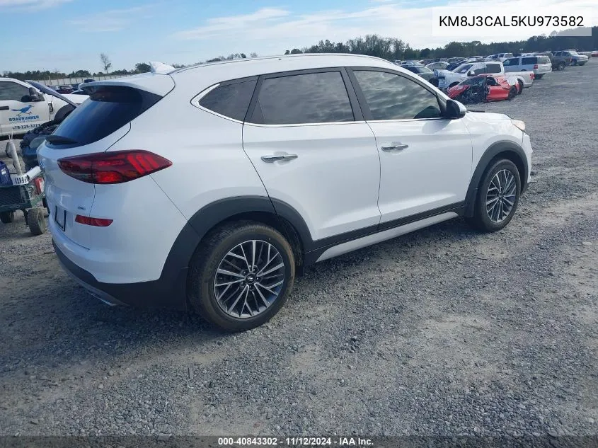 2019 Hyundai Tucson Limited VIN: KM8J3CAL5KU973582 Lot: 40843302