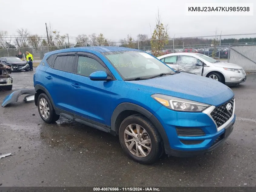 2019 Hyundai Tucson Se VIN: KM8J23A47KU985938 Lot: 40876566