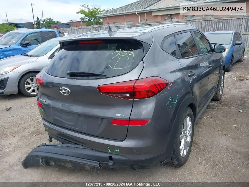 2020 Hyundai Tucson Limited/Sel/Sport/Ultimate/Value VIN: KM8J3CA46LU249474 Lot: 12077215