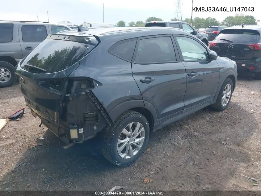 2020 Hyundai Tucson Value VIN: KM8J33A46LU147043 Lot: 39994470