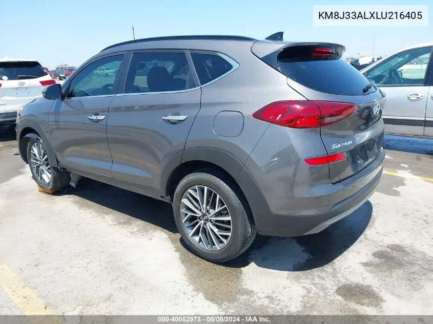 2020 Hyundai Tucson Ultimate VIN: KM8J33ALXLU216405 Lot: 40052973