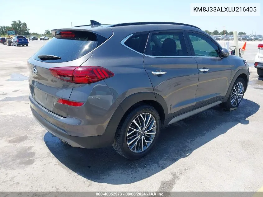 2020 Hyundai Tucson Ultimate VIN: KM8J33ALXLU216405 Lot: 40052973