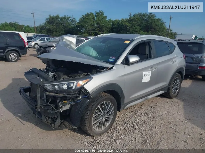 2020 Hyundai Tucson Sel VIN: KM8J33ALXLU211947 Lot: 40107180