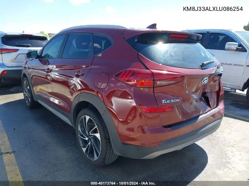 2020 Hyundai Tucson Sport VIN: KM8J33ALXLU086254 Lot: 40173764