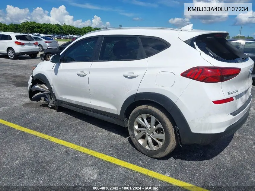 2020 Hyundai Tucson Limited/Sel/Sport/Ultimat VIN: KM8J33A40LU107234 Lot: 40382342