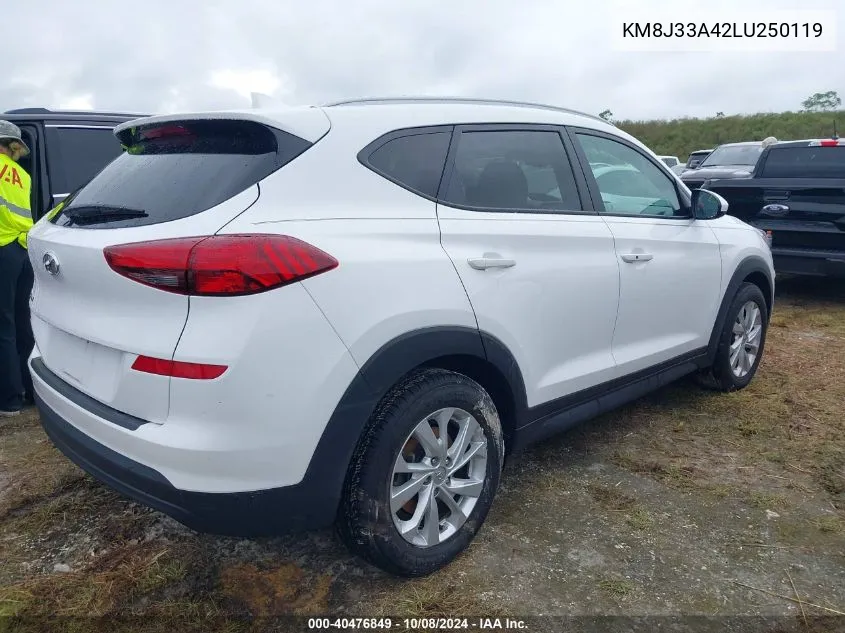 2020 Hyundai Tucson Limited/Sel/Sport/Ultimat VIN: KM8J33A42LU250119 Lot: 40476849