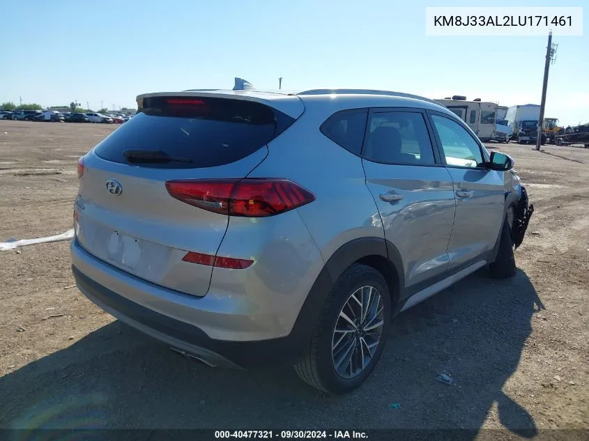 2020 Hyundai Tucson Sel VIN: KM8J33AL2LU171461 Lot: 40477321