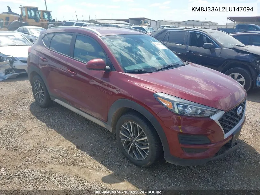 2020 Hyundai Tucson Sel VIN: KM8J33AL2LU147094 Lot: 40494974