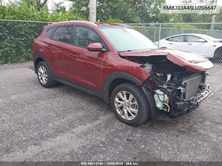 2020 Hyundai Tucson Limited/Sel/Sport/Ultimat VIN: KM8J33A45LU206647 Lot: 40513145