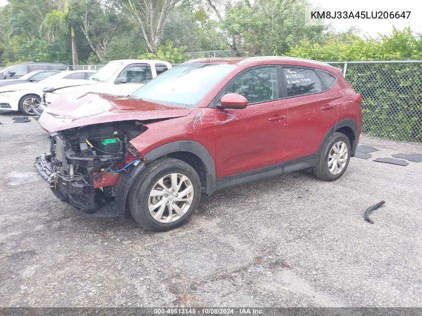 2020 Hyundai Tucson Limited/Sel/Sport/Ultimat VIN: KM8J33A45LU206647 Lot: 40513145