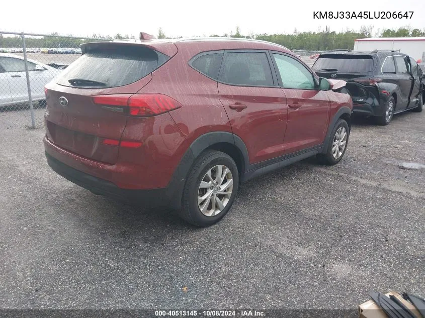 2020 Hyundai Tucson Limited/Sel/Sport/Ultimat VIN: KM8J33A45LU206647 Lot: 40513145