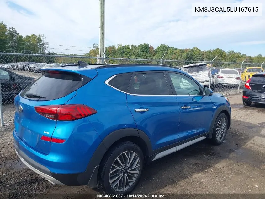 2020 Hyundai Tucson Ultimate VIN: KM8J3CAL5LU167615 Lot: 40561687