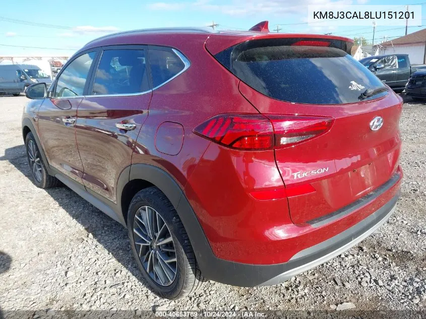 2020 Hyundai Tucson Limited VIN: KM8J3CAL8LU151201 Lot: 40653789