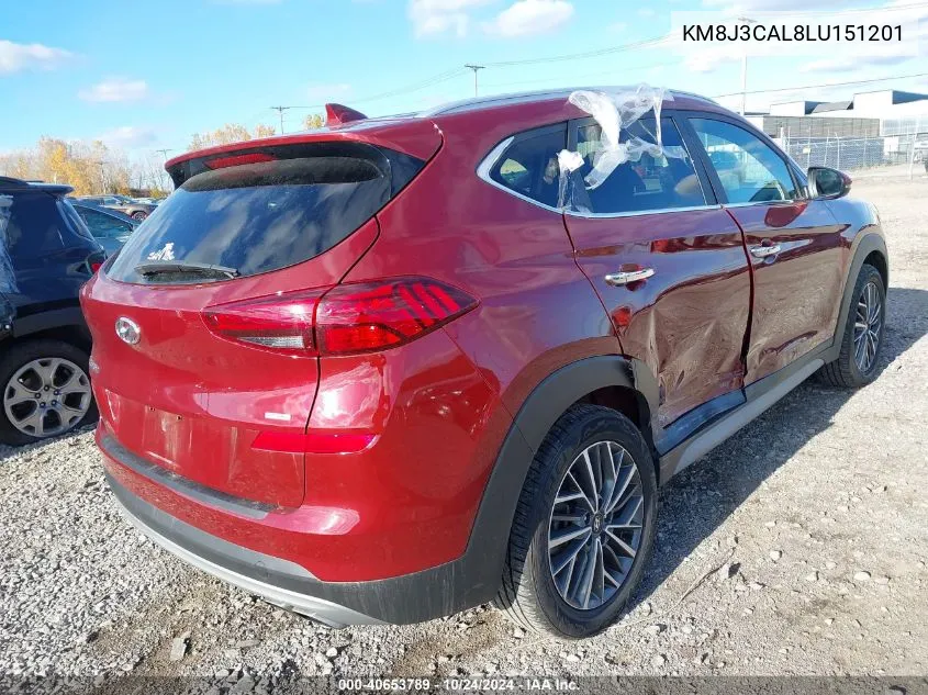 2020 Hyundai Tucson Limited VIN: KM8J3CAL8LU151201 Lot: 40653789