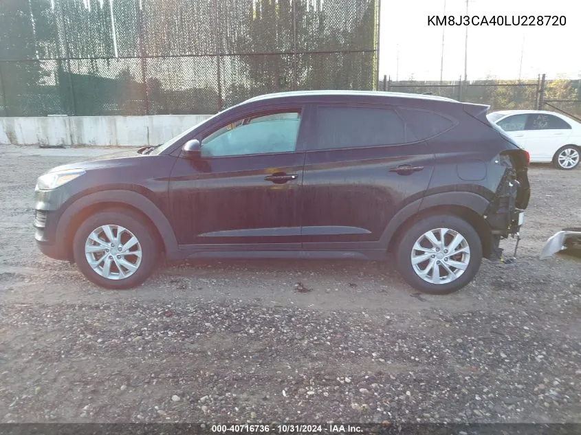 2020 Hyundai Tucson Value VIN: KM8J3CA40LU228720 Lot: 40716736