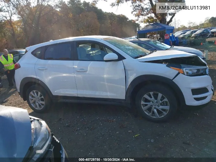 2020 Hyundai Tucson Se VIN: KM8J2CA48LU113981 Lot: 40729750