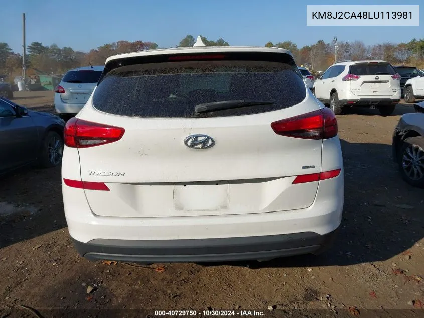 2020 Hyundai Tucson Se VIN: KM8J2CA48LU113981 Lot: 40729750