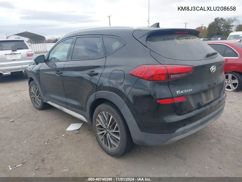 2020 Hyundai Tucson Sel VIN: KM8J3CALXLU208658 Lot: 40748398