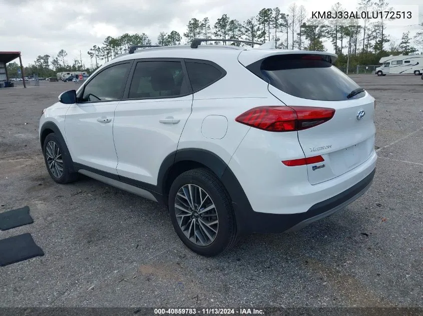 2020 Hyundai Tucson Sel VIN: KM8J33AL0LU172513 Lot: 40859783