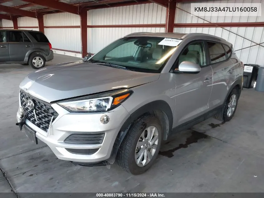 2020 Hyundai Tucson Value VIN: KM8J33A47LU160058 Lot: 40883790