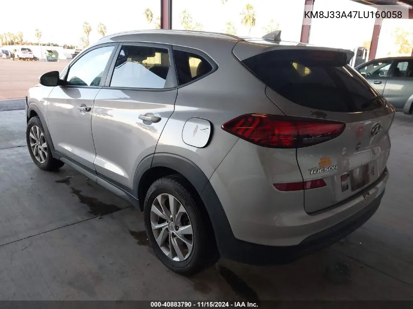 2020 Hyundai Tucson Value VIN: KM8J33A47LU160058 Lot: 40883790