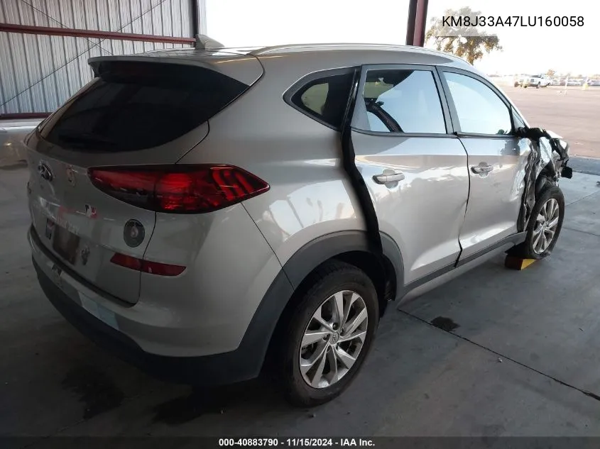 2020 Hyundai Tucson Value VIN: KM8J33A47LU160058 Lot: 40883790