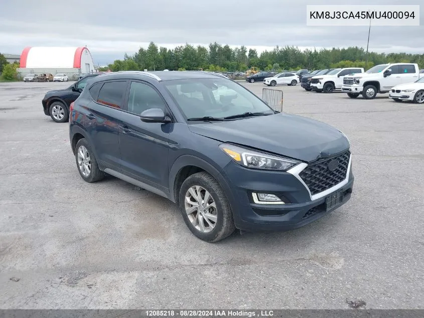 2021 Hyundai Tucson Limited/Sel/Sport/Ultimate/Value VIN: KM8J3CA45MU400094 Lot: 12085218