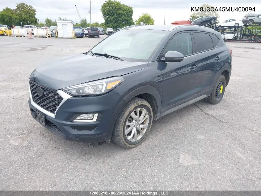 2021 Hyundai Tucson Limited/Sel/Sport/Ultimate/Value VIN: KM8J3CA45MU400094 Lot: 12085218