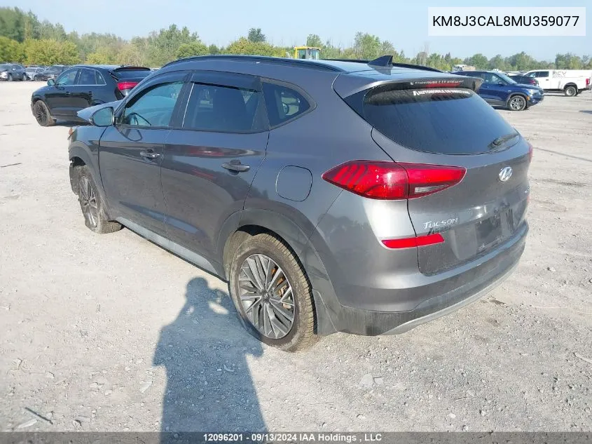 2021 Hyundai Tucson Luxury VIN: KM8J3CAL8MU359077 Lot: 12096201