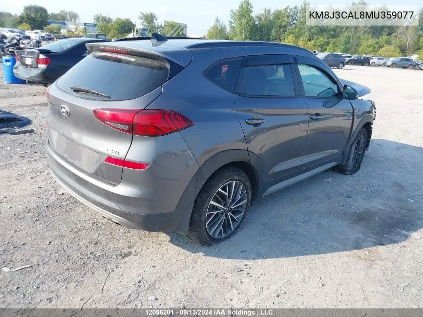 2021 Hyundai Tucson Luxury VIN: KM8J3CAL8MU359077 Lot: 12096201