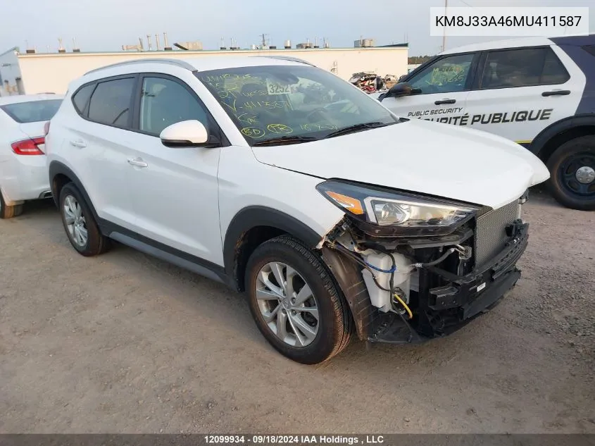 2021 Hyundai Tucson Preferred Fwd VIN: KM8J33A46MU411587 Lot: 12099934